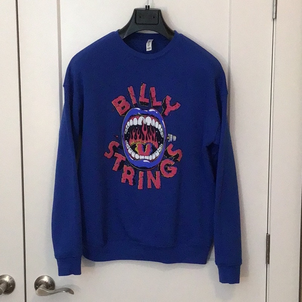 Mens M - Billy Strings - Fire Tongue - Crewneck Sweatshirt in Blue